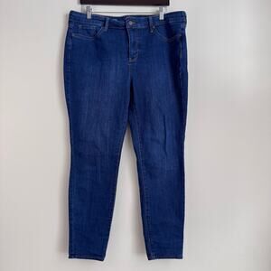 NYDJ Blue Denim Women's Size 14 Jeans Ankle Skinny Leg Casual Mid-Rise